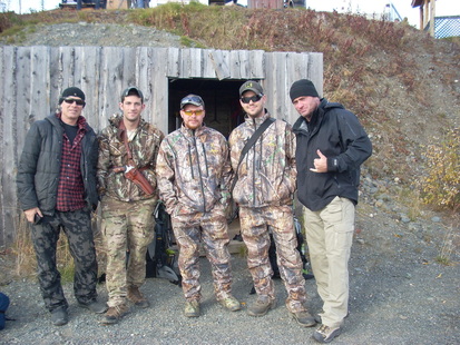 Me with the boys from Healing Hearts. Josh, Charlie, Andy (center) use outdoor adventure and hunting to rehabilitate wounded warriors from their area.